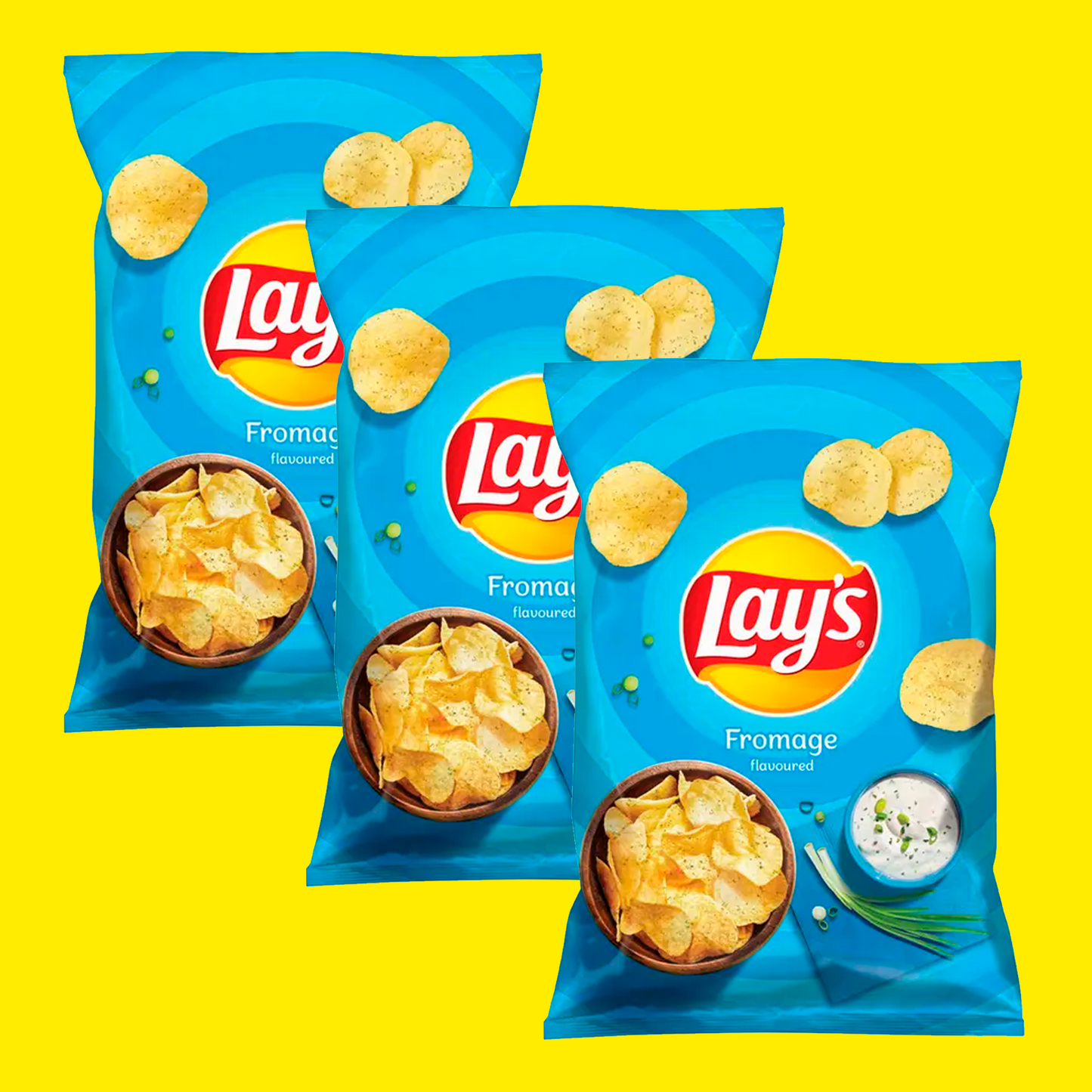Lay's Fromage (Сметана и зелень) Geschmack 130 g 3er Bundle