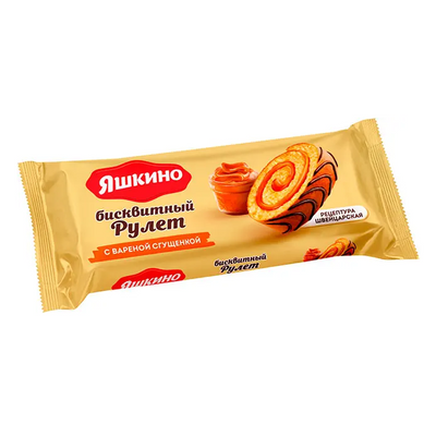 Biskuitrolle "Yashkino" mit Kondensmilchgeschmack 200g