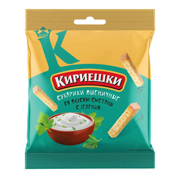 Сухарики «Кириешки» со вкусом сметаны и зелени, 40 г