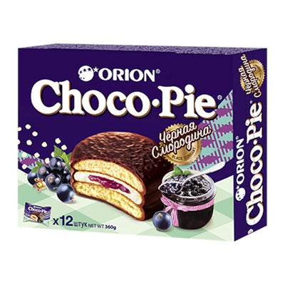 Orion Choco Pie Schwarze-Johannisbeer 12x30g