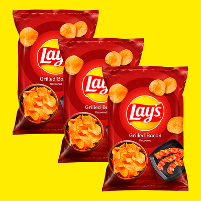 Lay's Grilled Bacon (Бекон) Geschmack 130 g 3er Bundle