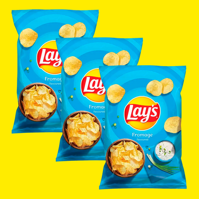Lay's Fromage (Сметана и зелень) Geschmack 130 g 3er Bundle