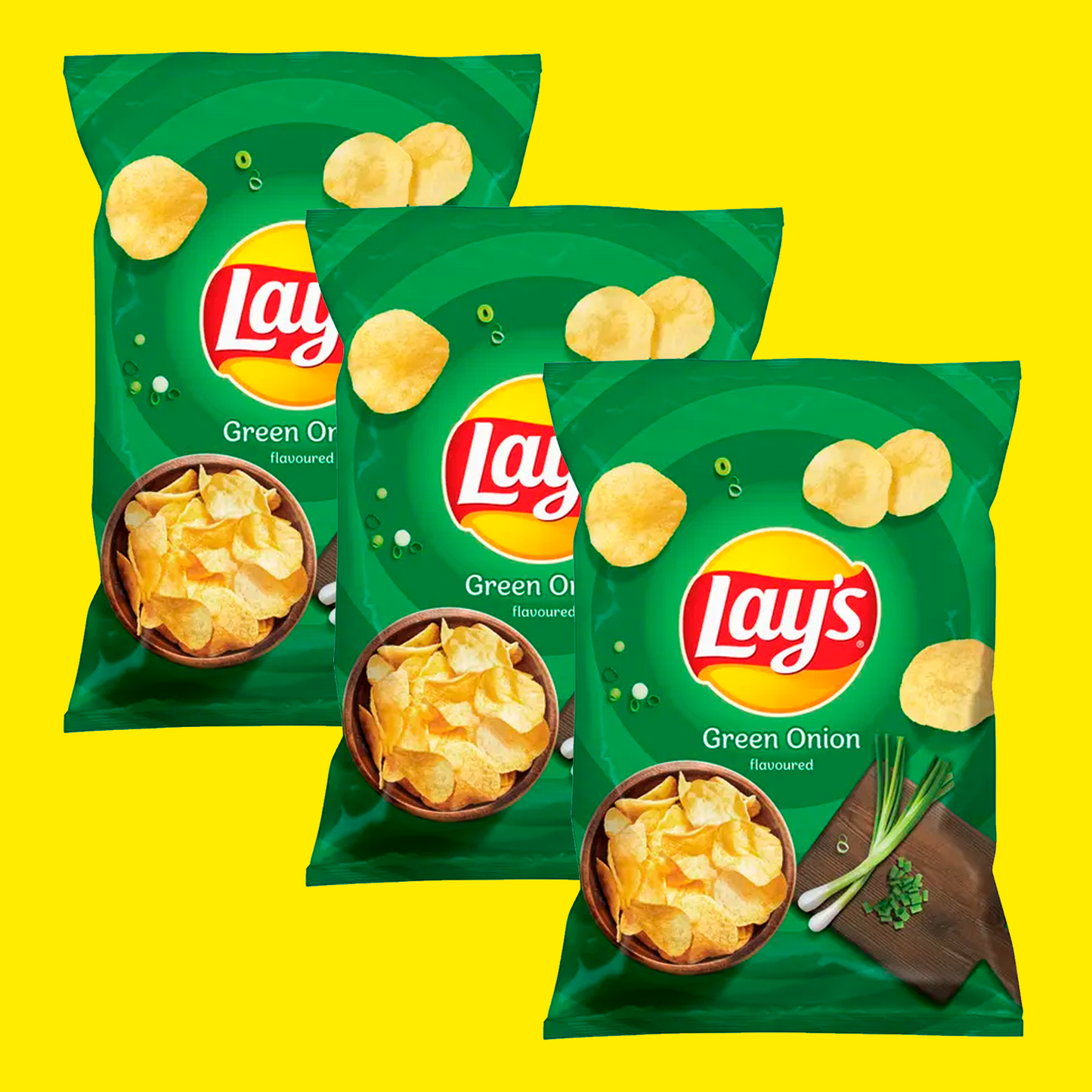 Lay's Green Onion (Зеленый лук) Geschmack 130 g 3er Bundle