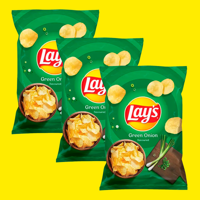Lay's Green Onion (Зеленый лук) Geschmack 130 g 3er Bundle