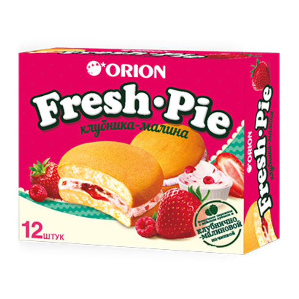 Orion Choco Pie с кусочками апельсина и шоколада 12x30 г