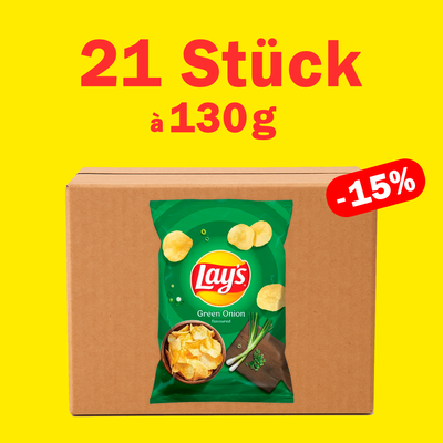 Lay's Green Onion (Зеленый лук) Geschmack 130g x 21 Stück